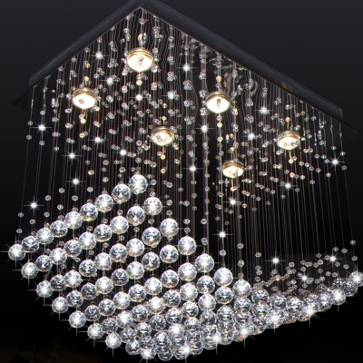 surface mounted luxury large crystal chandelier light fixture curtain wave s hanging lamp for bedroom el shop decoration