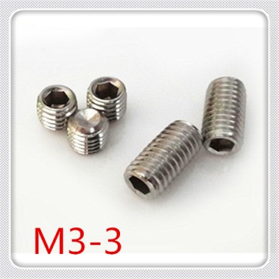 100pcs/lot din916 m3*3 stainless steel 304 hex socket set screw with cup point [screw-116]
