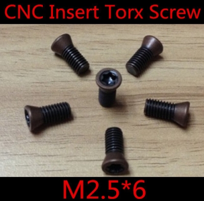 100pcs/lot m2.5*6 alloy steel insert torx screw for replaces carbide inserts cnc lathe tool