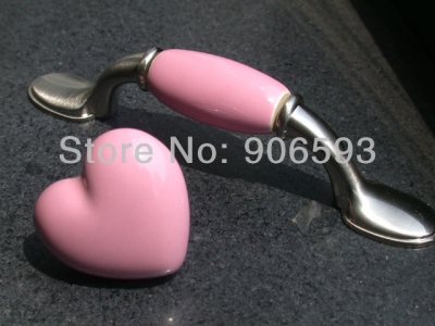 12pcs lot free shipping Pink porcelain pretty cartoon cabinet handle\\porcelain handle\\drawer handle\\furniture handle