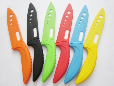 1PCS 6" 6inch High quality Ceramic Knife White Blade Colorful Handle Chefs Kitchen Knives usefull (6 colors Can choose)HR-W6Q [Ceramic Knives 1|]