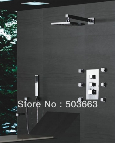 2011 fashion ! Luxury shower set faucet bathroom brass chrome wall mounted rainfall b8888