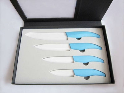 4PCS/SET 3"+4"+5"+6" inch High Quality Kitchen Chef Vegetable Fruit Ceramic Knife Knives Set Blue Handle