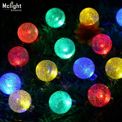 60 led solar powered ball led string lighting led fairy light for wedding christmas party festival outdoor indoor decoration