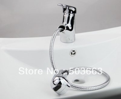 Chrome Finish Pull Out Vessel Sink Faucet Sink Mixer Tap Basin Faucet Mixer Tap Vanity Faucet L-0169