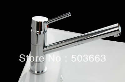 Chrome Pull Out&Swivel Basin Faucet Bathroom Sink Mixer Tap Single Hole Sink Faucet Bath Faucet L-0155
