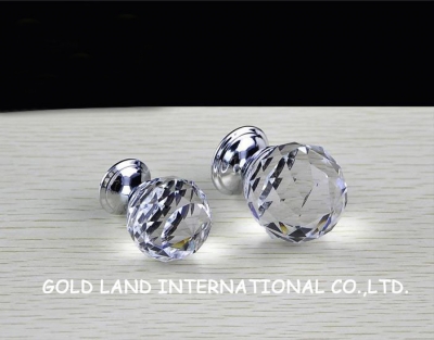D25mm Free shipping K9 crystal glass cabinet knobs drawer knob