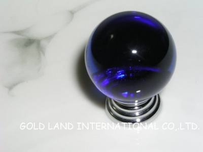 D30mm Free shipping K9 crystal glass blue drawer knob