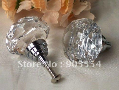 D33xH40mm Free shipping transparent crystal glass kitchen drawer knob