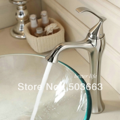 Elegant Nickel Brushed Finish Bathroom Faucet Basin Faucet Sink Mixer Tap L-058