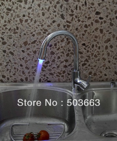 New Led Chrome Mixer Faucet Tap Bathroom Sink Basin S-680