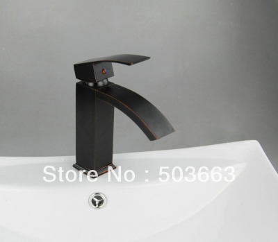 Oil rubbed bronze Single Handle Deck Mounted Bathroom Waterfall Basin Faucet Sink Mixer Tap Vanity Faucet L-3801