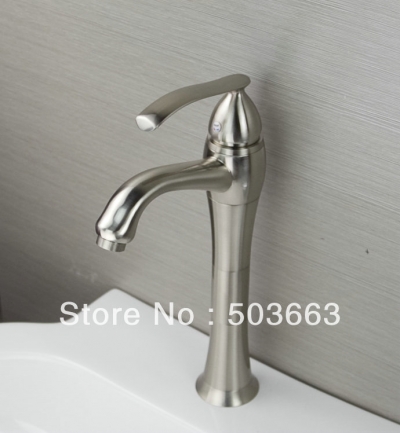 Shine Single Lever Deck Mounted Nickel Brushed Finish Bathroom Basin Sink Faucet Vanity Mixer Tap L-6025