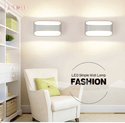 ac85-265v 3w warm white led wall lamps white lamp body modern minimalist wall light bed room living room wall sconces