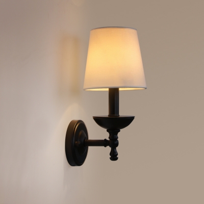 american style rustic wall sconce lighting stairs lamp nordic brief vintage fabric up wall lamp e14 bulb bedroom bedside lamps