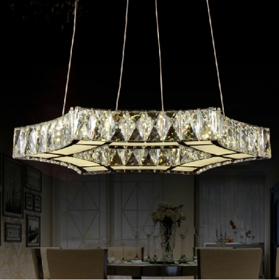 contemporary led restaurant lustre crystal pendant light fixtures for kitchen wireless remote control switch dining room lamp