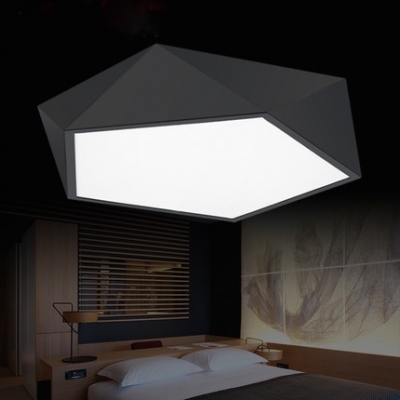 creative geometry shape modern led ceiling light black/white housing bedroom ceiling light fixture light for living room 220v