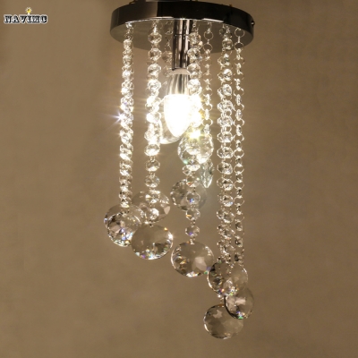 modern surface mounted led crystal ceiling lights fixture for hallway kitchen art decorative corridor pendant ceiling lamp