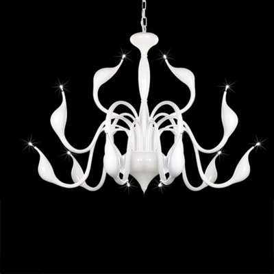 selling simple fashion 15 lights swan pendant light modern lamp lighting fixture white black red for villa hall pub