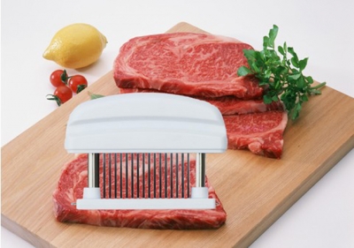 white Professional Meat Tenderizer with Stainless Steel Knives Kitchen Tools ?-E383 FREE SHIPPING
