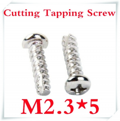 1000pcs/lot m2.3 x 5 m2.3 scrape point cross recessed pan head cutting tapping screws [screw-32]