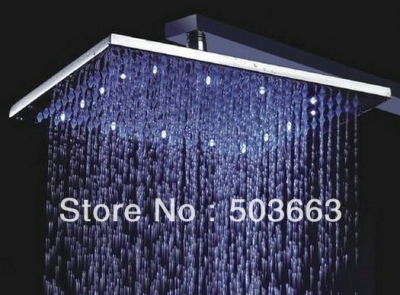 12''LED faucet bathroom chrome shower head b8104 brass chrome square shower head