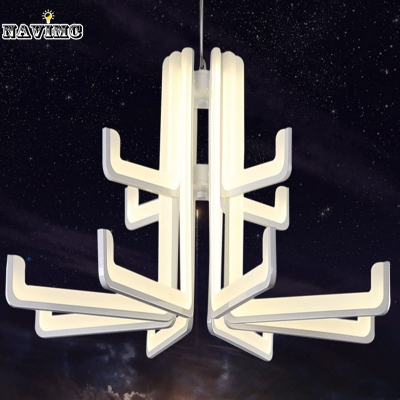 12 light led acrylic chandelier light fixture modern white led suspension hanging lamp [modern-pendant-light-7250]