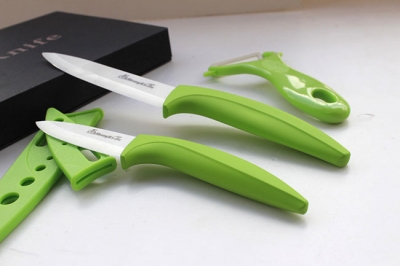 4pcs gift set ,5"+ 3"+peeler + gift box,2 colors ABS handle select,Ceramic Knife sets,CE FDA certified