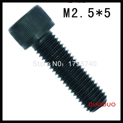 500pc din912 m2.5 x 5 grade 12.9 alloy steel screw black full thread hexagon hex socket head cap screws