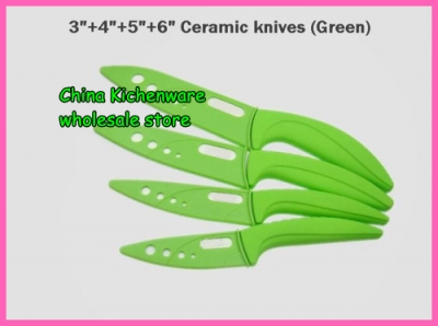 5pcs/set , 3"+4"+5"+6" Ceramic Chef's Horizontal Knife kitchen with Scabbard, Ceramic Knife set ,CE FDA certified