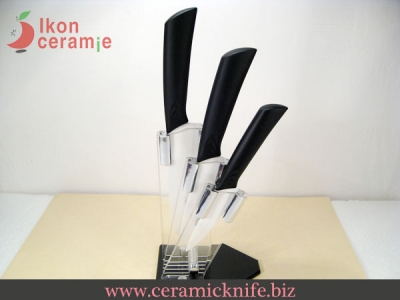 China Knives - 4pcs/Ceramic Knife Set, 4"/5"/6" with a Ceramic Knife Holder.(AJ-4DP-BB)