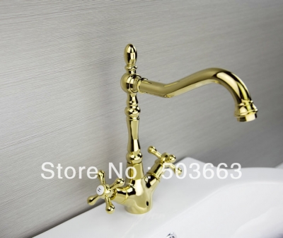 Luxury 2 Handle Golden Single Handle kitchen Swivel Sink Faucet Mixer Taps Vanity Faucet L-8904