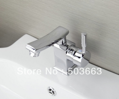 Luxury Design Single Handle Deck Mounted Swivel Spout Bathroom Basin Brass Mixer Tap Vanity Faucet Chrome L-6052