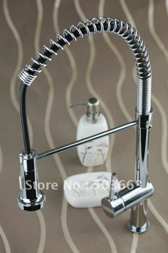 Swivel Spray Polished Chrome Bathroom Basin Sink Mixer Tap Faucet CM0258