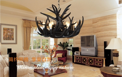 e14 led 58l*58w*38h cm artistic antler featured chandelier with 6 lights antique american retro rustic chandelier