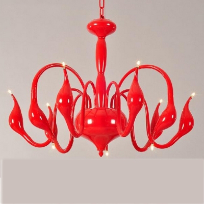 modern swan chandelier 9 lights fixture black silver color swan hanging light for pendant style with g4 bulbs luster