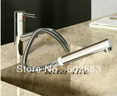 newly chrome sink faucet pull out mixer kitchen sink faucet pull out vessel tap water kitchen/bathroom brass faucet L-0233