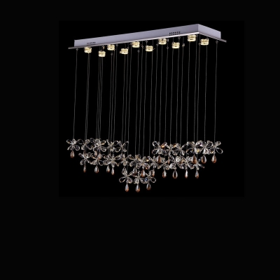 rectangular curtain wave lustre led crystal chandelier light fixture home lighting kitchen room lamp crystal pending