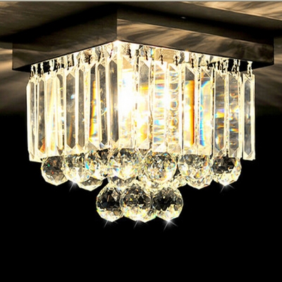 selling modern square crystal ceiling lights for bedroom lamp