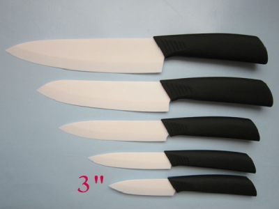 10PCS/lot 3" 3inch 100% new High quality Advanced Ceramic Knife 3" Set Black Chefs Kitchen Santoku Blade