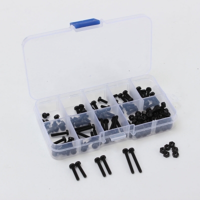 !!!160pcs m3 nylon black 3mm screw and nut tool assortment kit stand-off set new lowest price [screw-5]