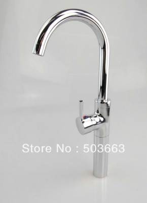 17" Tall Design Wholesale Kitchen Swivel Sink Faucet Chrome Mixer Tap Vessel Mixer Vanity Faucet H-012