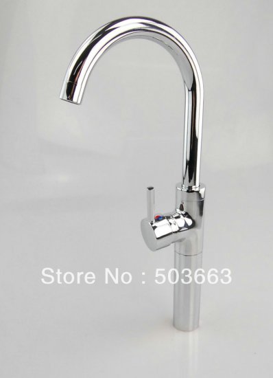 17" Tall Design Wholesale Kitchen Swivel Sink Faucet Chrome Mixer Tap Vessel Mixer Vanity Faucet H-012 [Kitchen Faucet 1481|]