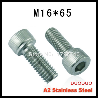 2pc din912 m16 x 65 screw stainless steel a2 hexagon hex socket head cap screws