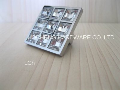 30PCS/ LOT FREE SHIPPING 40MM SQUARE CLEAR KNOB WITH ALUMINIUM ALLOY CHROME METAL PART