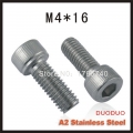 50pc din912 m4 x 16 screw stainless steel a2 hexagon hex socket head cap screws