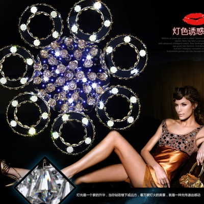 56w 7 round modern led modern crystal chandelier diameter 85cm