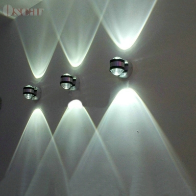 6w cool white led wall lamp wall mounted crystal convex lens ac85-220v silver and black aluminum bathroom bedroom light