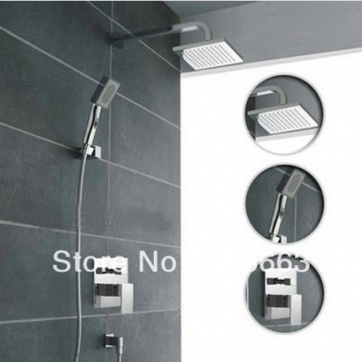 8" Rainfall Shower head+ Arm + Control Valve+Handspray Shower Faucet Set CM0577