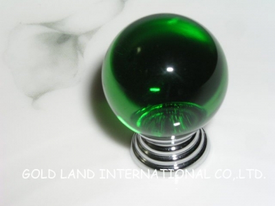 D30mm Free shipping K9 crystal glass green drawer knohs/bedroom furniture knobs
